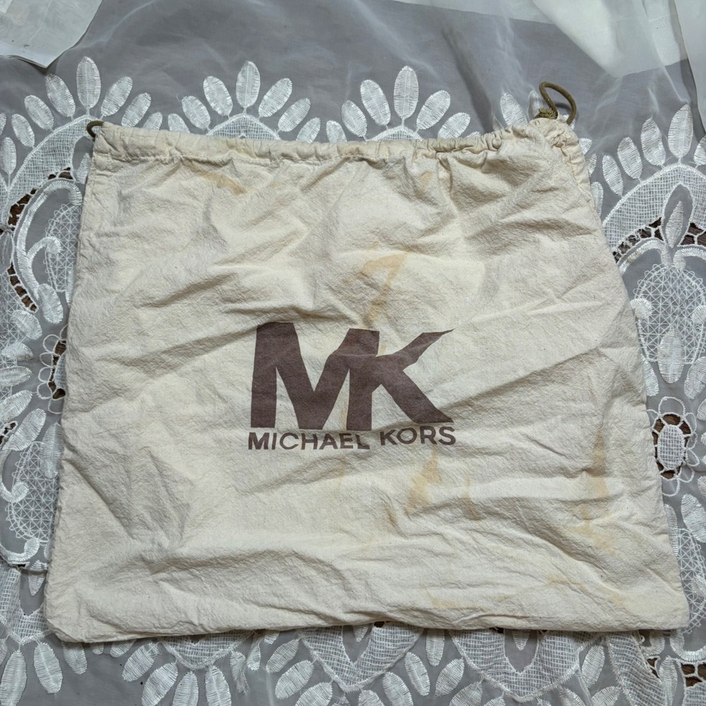 Michael Kors Cream Canvas Drawstring Dust Bag for Handbags 16x14 Large MK Logo
